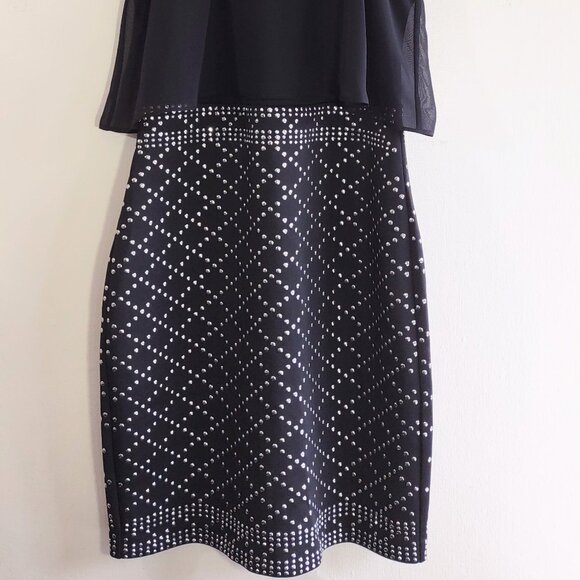 Guess Studded Black Halter Mini Dress Punk Inspo Edgy Indie Whimsigoth Sz Small - Picture 2 of 11